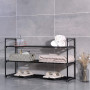 Полиця для взуття Leobert Neo Clean New підлогова на 3 яруси, чорний #LSA303B02