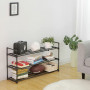 Полиця для взуття Leobert Neo Clean New підлогова на 3 яруси, чорний #LSA303B02