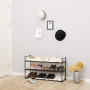 Полиця для взуття Leobert Neo Clean New підлогова на 3 яруси, чорний #LSA303B02