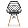 Стул Leobert Sakai с деревянными ножками ажурная спинка черный
