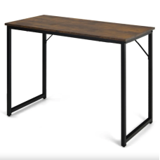Письмовий стіл Costway Homart із сталевим каркасом коричневий