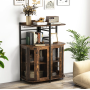 Стелаж Costway Marvo барний з тримачем келихів в стилі Loft коричневий