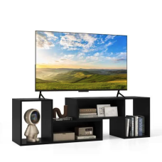 Тумба під телевізор Costway Mix з полицями чорний