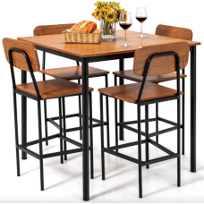 Комплект меблів Costway Karen барний стіл з стільцями