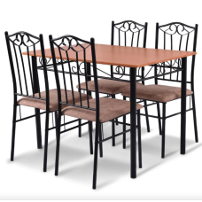 Комплект меблів Costway Sofi стіл і 4 м'яких стільці бежевий