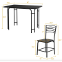 Комплект меблів Costway Katarina стіл і 4 стільці чорний