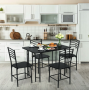 Комплект меблів Costway Katarina стіл і 4 стільці чорний