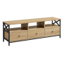 Тумба під телевізор Leobert Kamila в стилі Loft з 3 шухлядами натуральний #LTV301B11