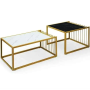 Комплект журнальних столів Costway Scorpion з штучного мармуру