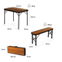 Стіл туристичний розкладний Outtec + 2 лавки коричневий