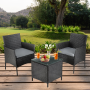 Садовая мебель Outtec LUXURY стол и 2 стулья черно-графитовые