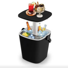 Стіл-холодильник Costway Gobar 3-в-1 з підйомною кришкою 15L чорний