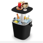 Стіл-холодильник Costway Gobar 3-в-1 з підйомною кришкою 15L чорний