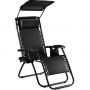 Шезлонг лежак Outtec Zero Graviti Sun розкладний з дашком чорний