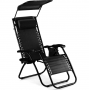 Шезлонг лежак Outtec Zero Graviti Sun розкладний з дашком чорний