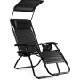 Шезлонг лежак Outtec Zero Graviti Sun розкладний з дашком чорний