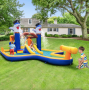 Парк з водними гірками Costway Dolphins 7-в-1 з басейном і водометом