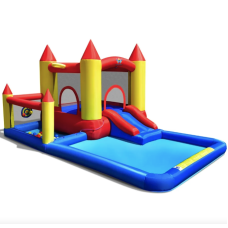 Надувний водний центр Costway Happyland з гіркою 400 см з вентилятором #NP10386DE