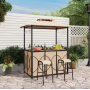 Альтанка Costway Naro з грилем і 2 барними стільцями бежевий
