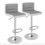 Барний стілець Costway Alisa 2 штуки екошкіра сірий #JV11211GR