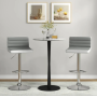 Барний стілець Costway Alisa 2 штуки екошкіра сірий #JV11211GR