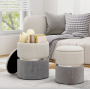 Пуф Costway Rosana велюровый комплект 2 штуки сірий #JV11309GW