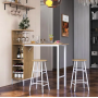 Барний стіл з стільцями Costway Bistro з тримачем винних келихів натуральний