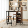 Барний стіл з стільцями Costway Bistro з тримачем винних келихів темно-коричневий