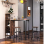 Барний стіл з стільцями Costway Bistro з тримачем винних келихів темно-коричневий