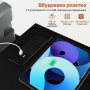Кутовий комп'ютерний стіл Costway із стелажем і зарядною станцією