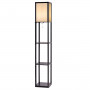 Стелаж-торшер Costway Lumina Classic Shade 160 з тканинним абажуром на 3 полиці лофт, чорний