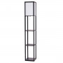 Стелаж-торшер Costway Lumina Classic Shade 160 з тканинним абажуром на 3 полиці лофт, чорний