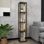 Стелаж-торшер Costway Lumina Dimmer 163 з LED підсвіткою на 4 полиці лофт, коричневий