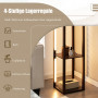 Стелаж-торшер Costway Lumina Dimmer 163 з LED підсвіткою на 4 полиці лофт, коричневий