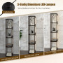 Стелаж-торшер Costway Lumina Dimmer 163 з LED підсвіткою на 4 полиці лофт, коричневий