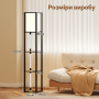 Стелаж-торшер Costway Lumina Duo-Light Pro з комбінованою LED підсвіткою та абажуром на 3 полиці лоф