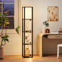 Стелаж-торшер Costway Lumina Duo-Light Pro з комбінованою LED підсвіткою та абажуром на 3 полиці лоф