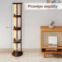 Стелаж-торшер Costway Lumina Curve Rota з LED підсвіткою кутовий на 4 полиці лофт, чорний