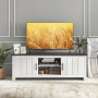Тумба під телевізор Costway Farmhouse TV Console 65 з дверцятами та відкритими полицями білий
