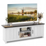 Тумба під телевізор Costway Farmhouse TV Console 65 з дверцятами та відкритими полицями білий