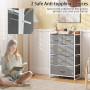 Комод-органайзер тканинний Costway Fabric Tower на металевому каркасі на 5 шухляд лофт сірий