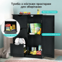 Тумба-комод підлогова Costway Bali Bamboo на 3 шухляди та дверцята чорний