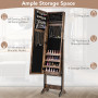 Дзеркало шафа підлогова Costway Rustic для біжутерії лофт коричневий