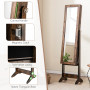 Дзеркало шафа підлогова Costway Rustic для біжутерії лофт коричневий