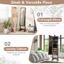 Дзеркало шафа підлогова Costway Rustic для біжутерії лофт коричневий