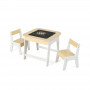 Комплект дитячих меблів Costway Kids Set 2-in-1 Desk стіл та 2 стільці з двосторонньою стільницею-до