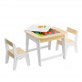 Комплект дитячих меблів Costway Kids Set 2-in-1 Desk стіл та 2 стільці з двосторонньою стільницею-до
