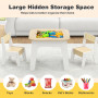 Комплект дитячих меблів Costway Kids Set 2-in-1 Desk стіл та 2 стільці з двосторонньою стільницею-до