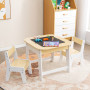 Комплект дитячих меблів Costway Kids Set 2-in-1 Desk стіл та 2 стільці з двосторонньою стільницею-до