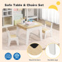 Комплект дитячих меблів Costway Kids Set 2-in-1 Desk стіл та 2 стільці з двосторонньою стільницею-до